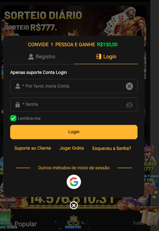 Aplicativo móvel BET707